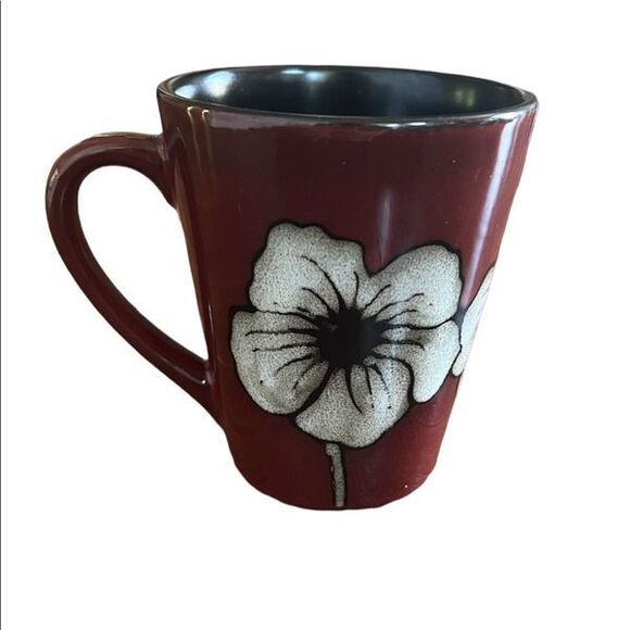 Pfaltzgraff Poppy Flower Brown Fall Autumn Coffee Mug Cup - Picture 1 of 6